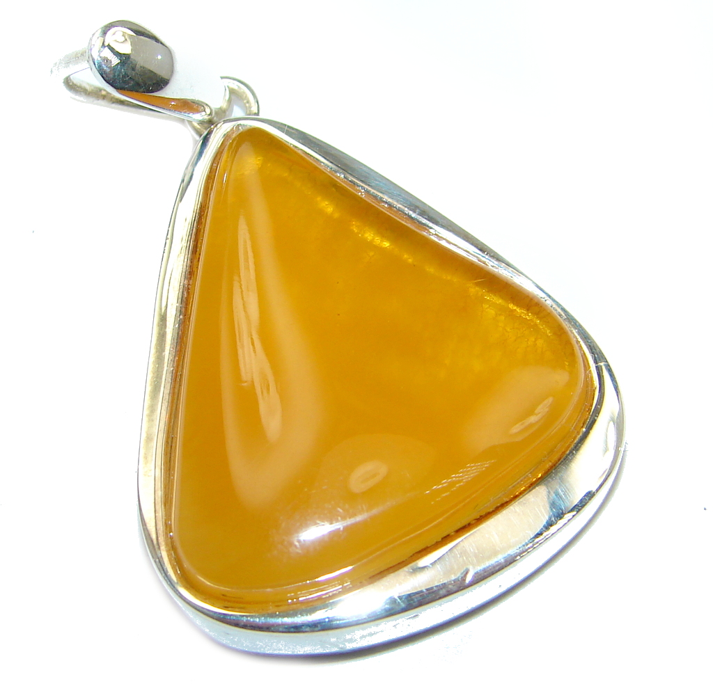 Genuine Polish Butterschotch Amber Sterling Silver handmade Pendant