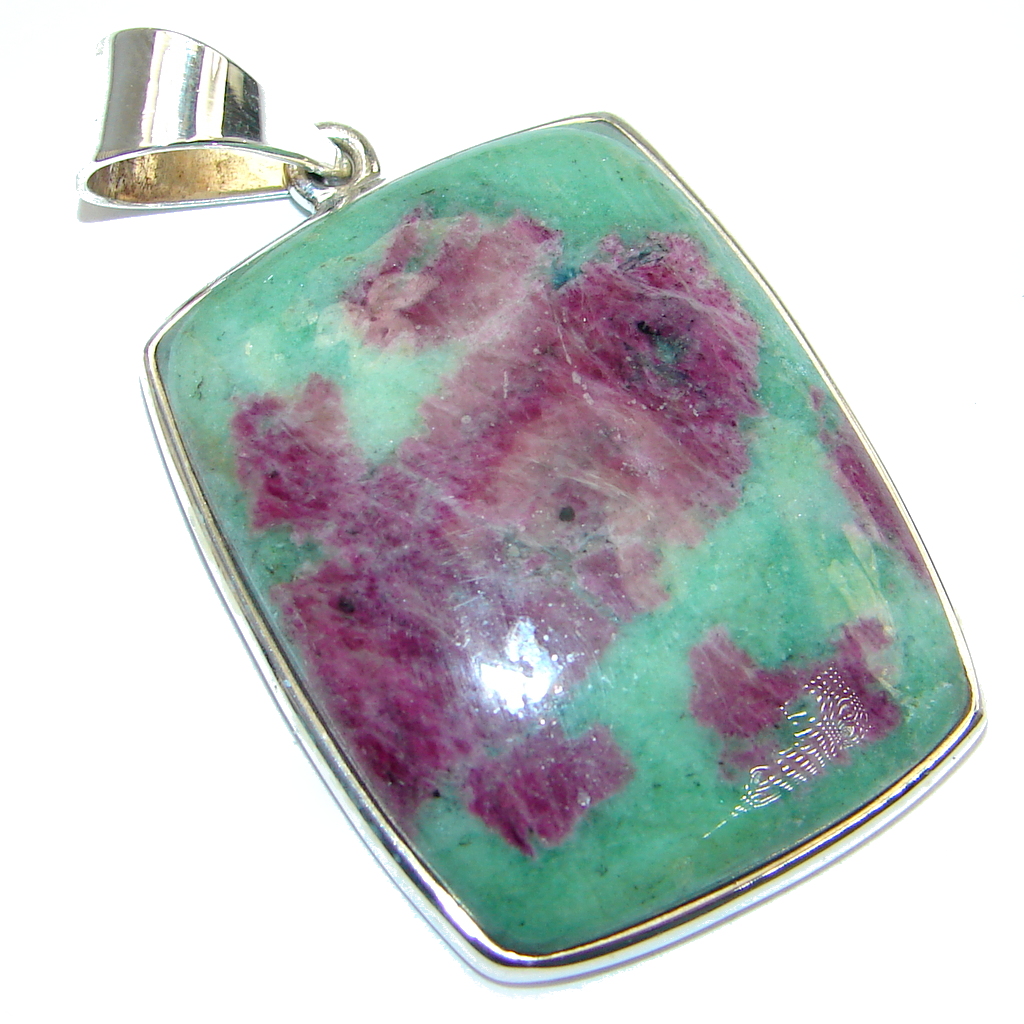 Amazing Ruby in Zoisite Sterling Silver handmade Pendant