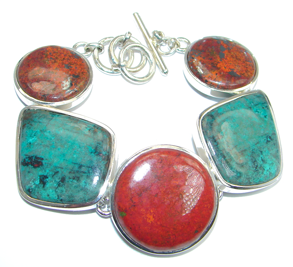 Chunky Natural Beauty Sonora Jasper Sterling Silver handmade Bracelet