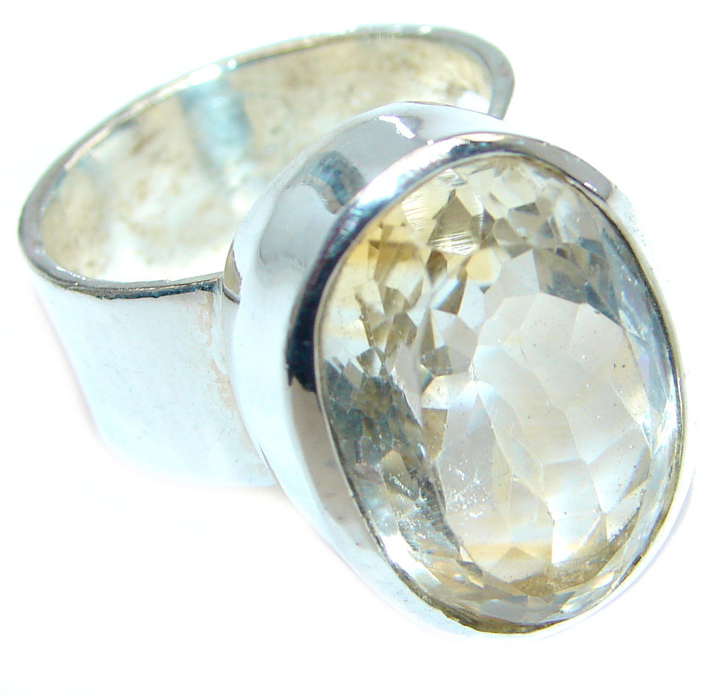 Authentic Golden Citrine Sterling Silver handmade Ring s. 6