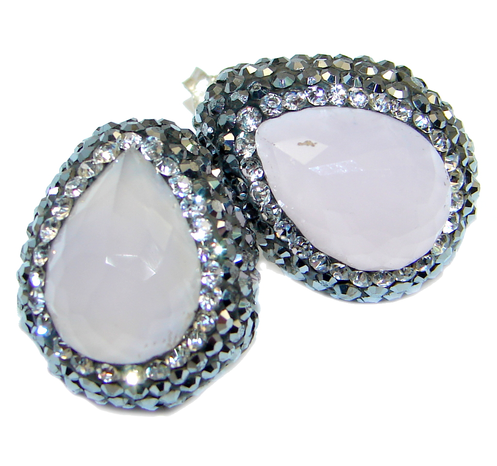 Beauty Pink Quartz Spinel Sterling Silver Earrings