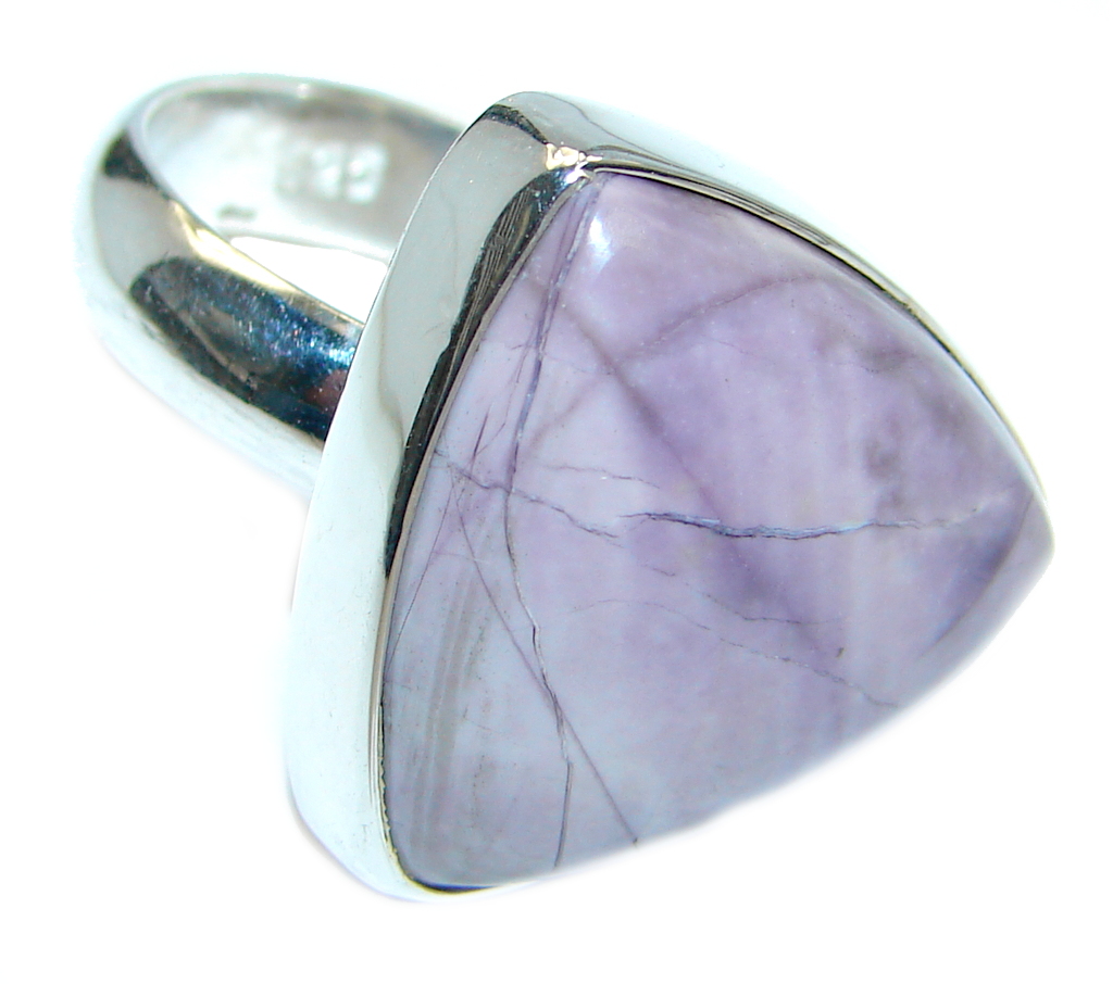 Amazing Purple Tiffany Jasper Sterling Silver ring size adjustable