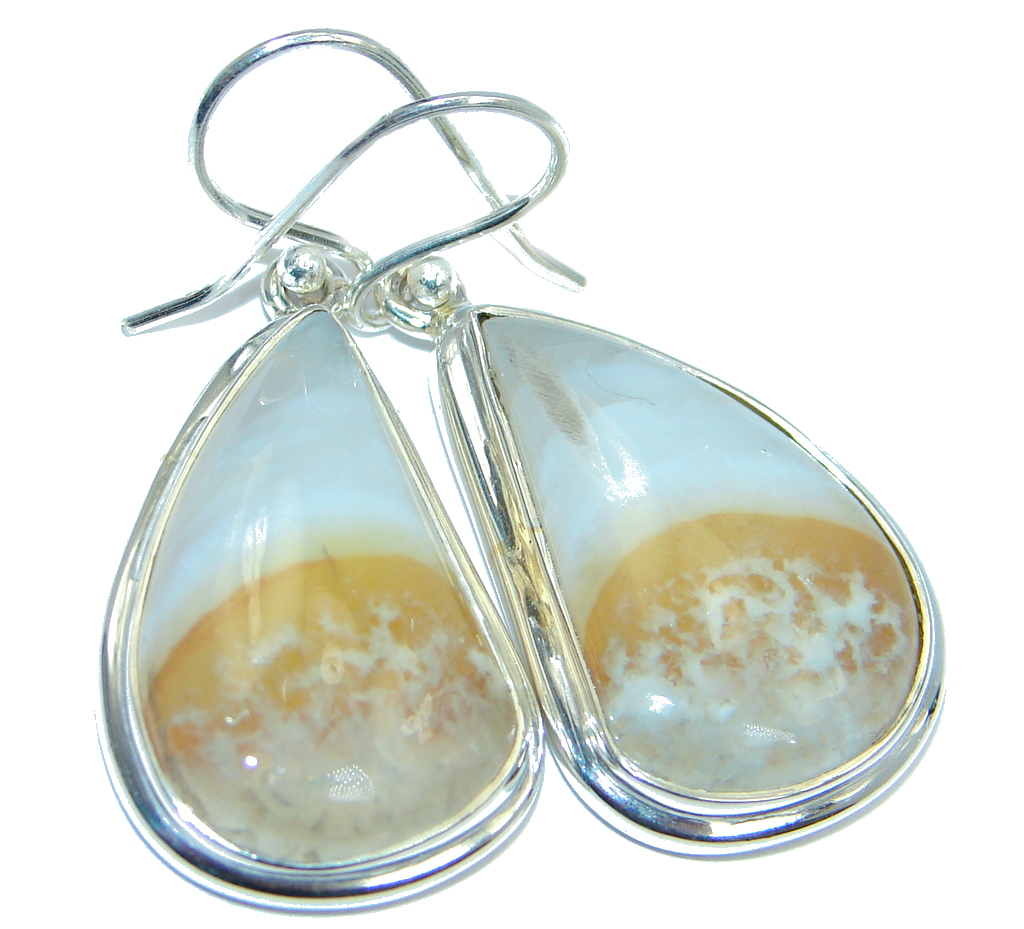 Natural Beauty Ocean Jasper Sterling Silver handmade Earrings