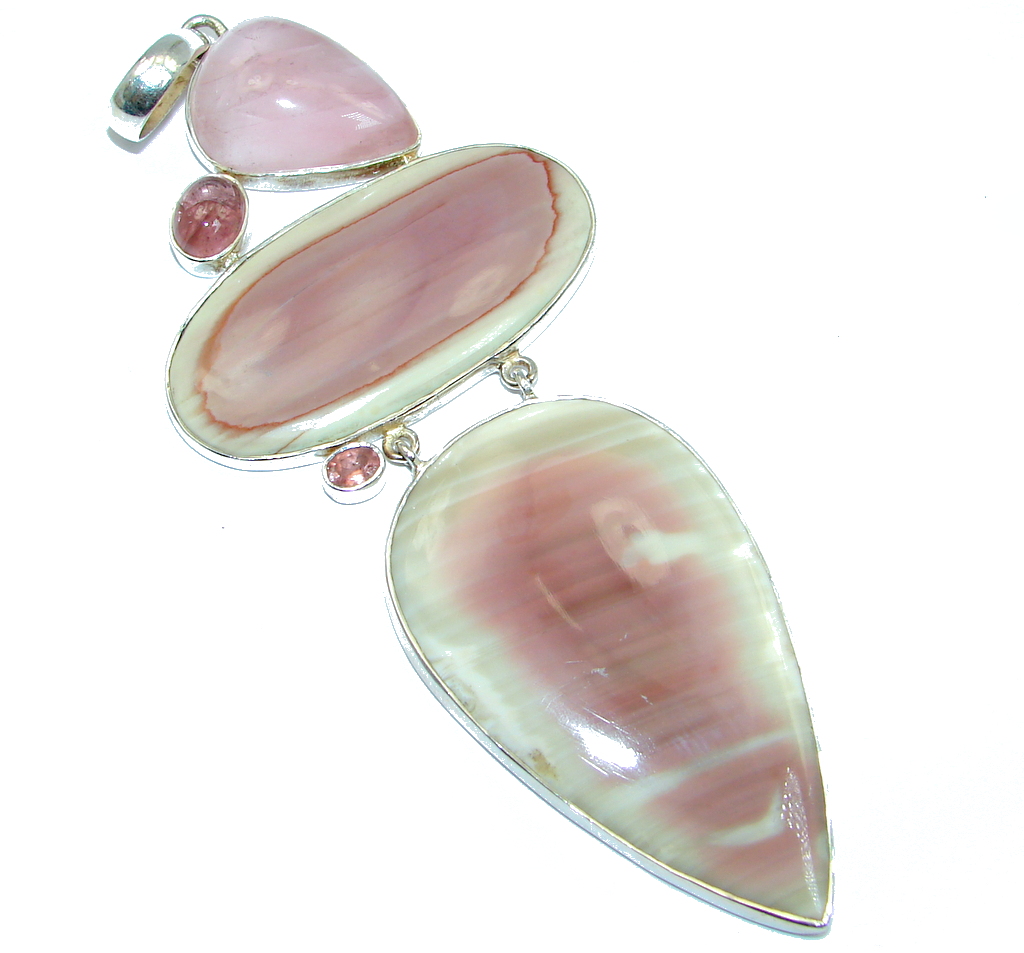Large Sublime AAA+ quality Imperial Jasper Sterling Silver handmade Pendant