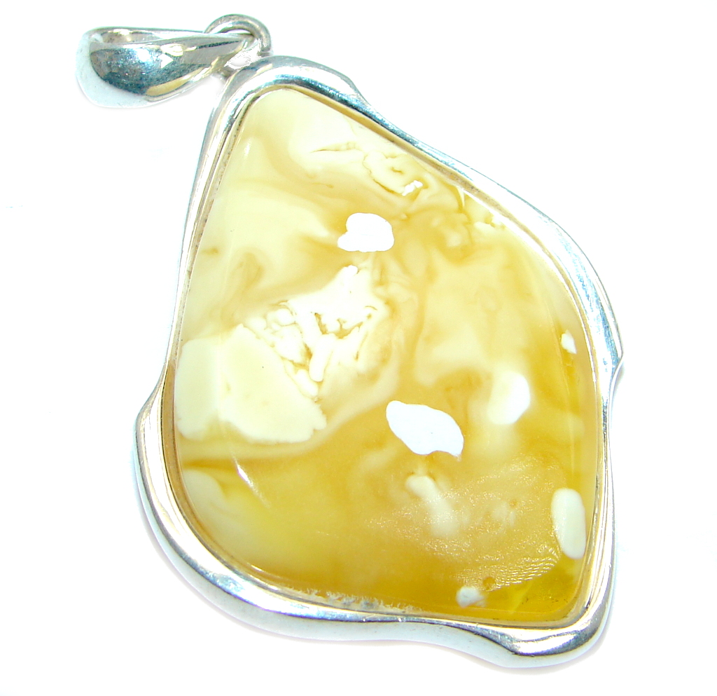 Great Design natural Butterscotch Baltic Amber Sterling Silver handmade Pendant