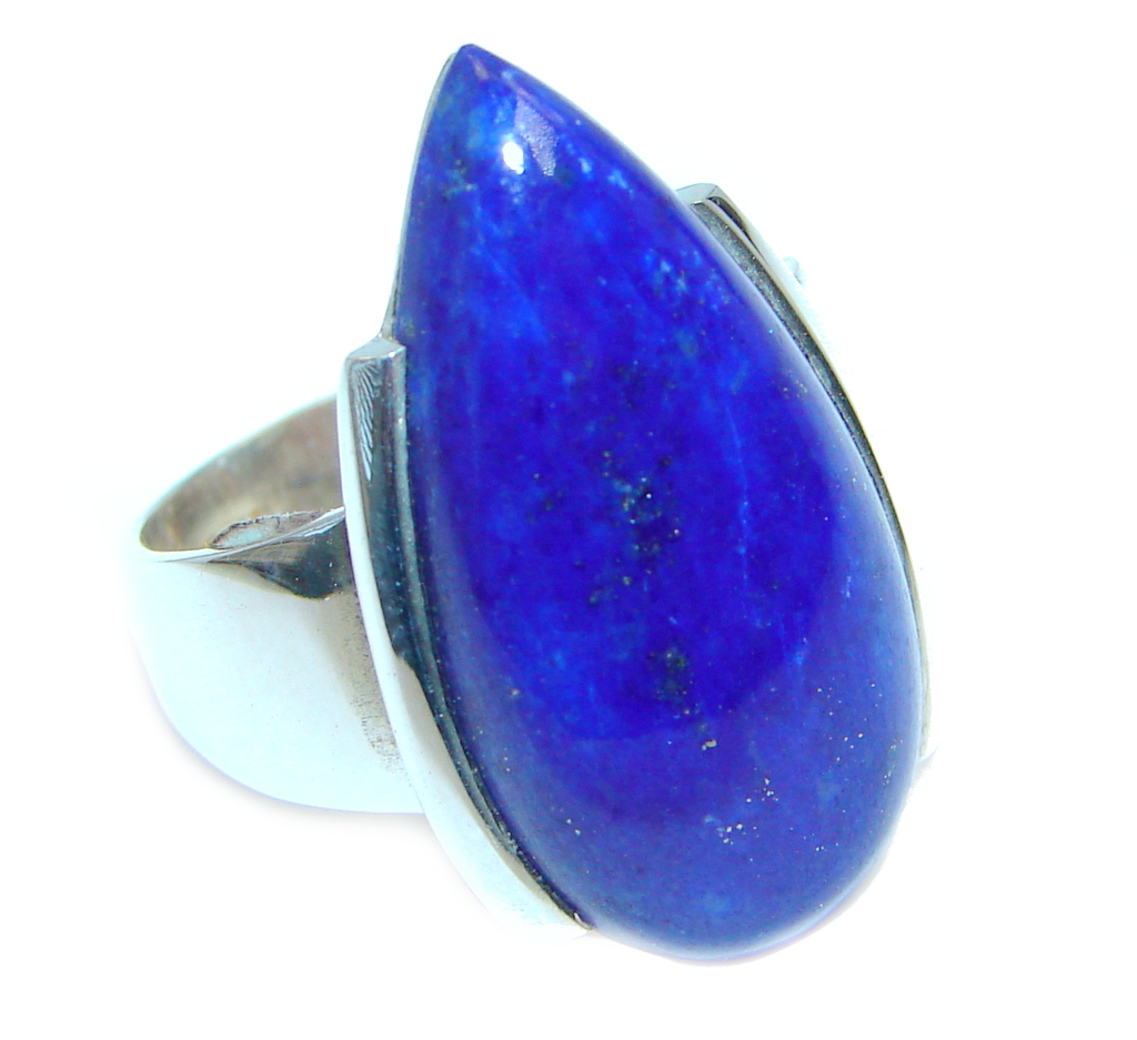 Genuine Lapis Lazuli Sterling Silver handmade Ring size 6 1/2