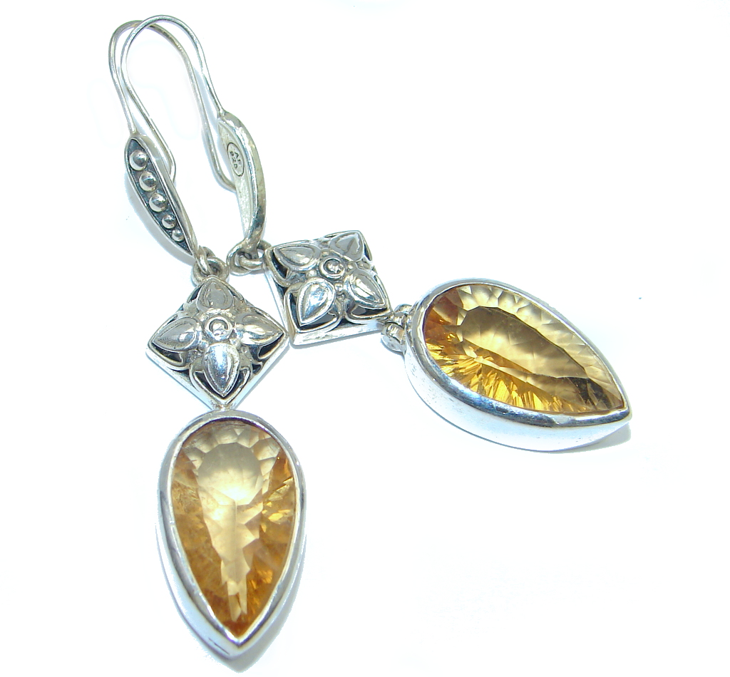 Amazing Yellow Topaz Sterling Silver handmade Earrings