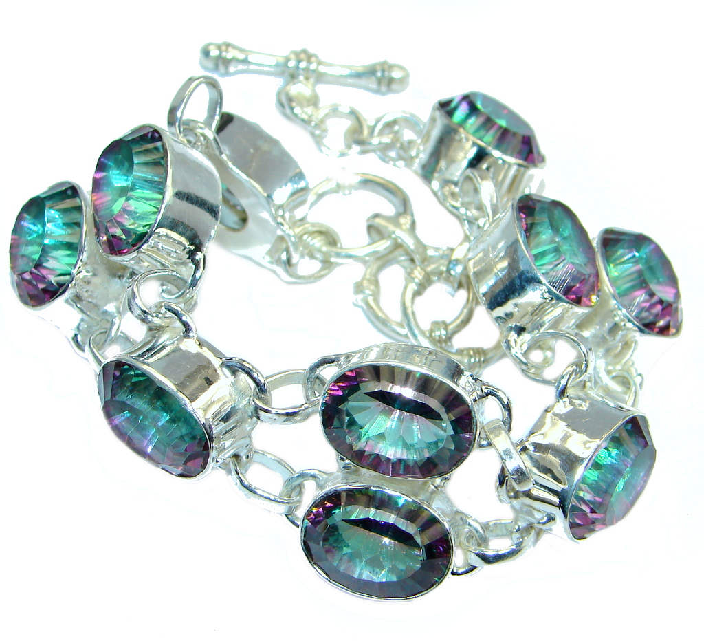 Luxury Magic Topaz Sterling Silver handmade Bracelet