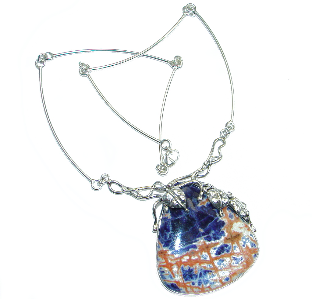 Incredible Fabulous Sodalite Sterling Silver handmade necklace