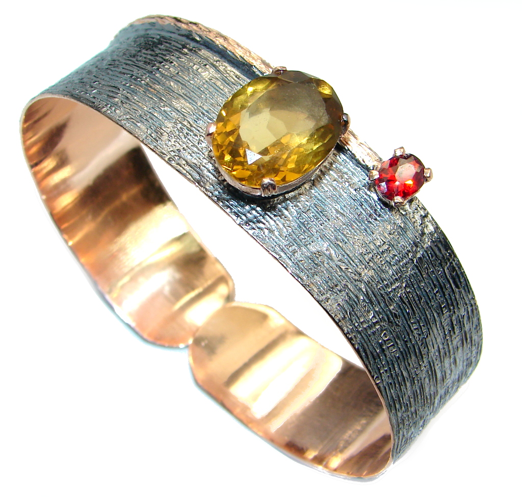Always Together Genuine Citrine Gold plated over Sterling Silver handmade Bracelet