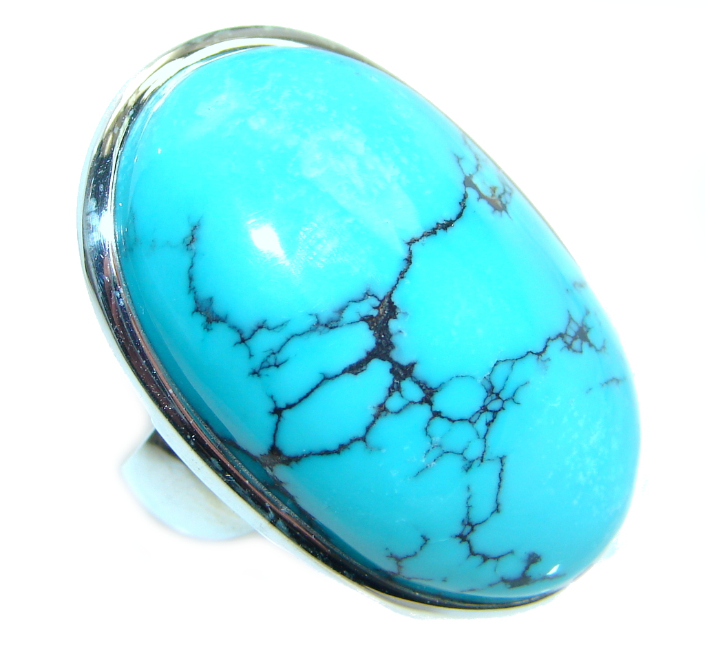 Authentic Turquoise Sterling Silver handmade ring size 7