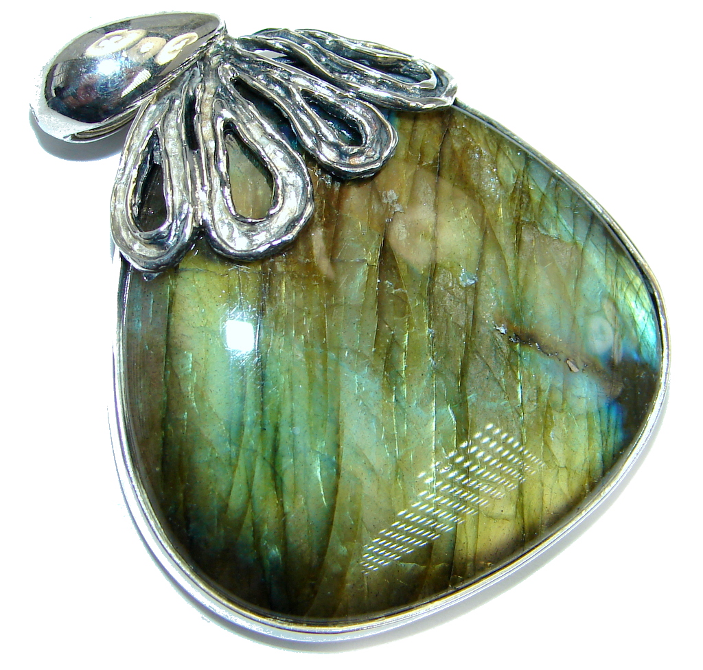 highest quality Blue Labradorite Sterling Silver handmade Pendant