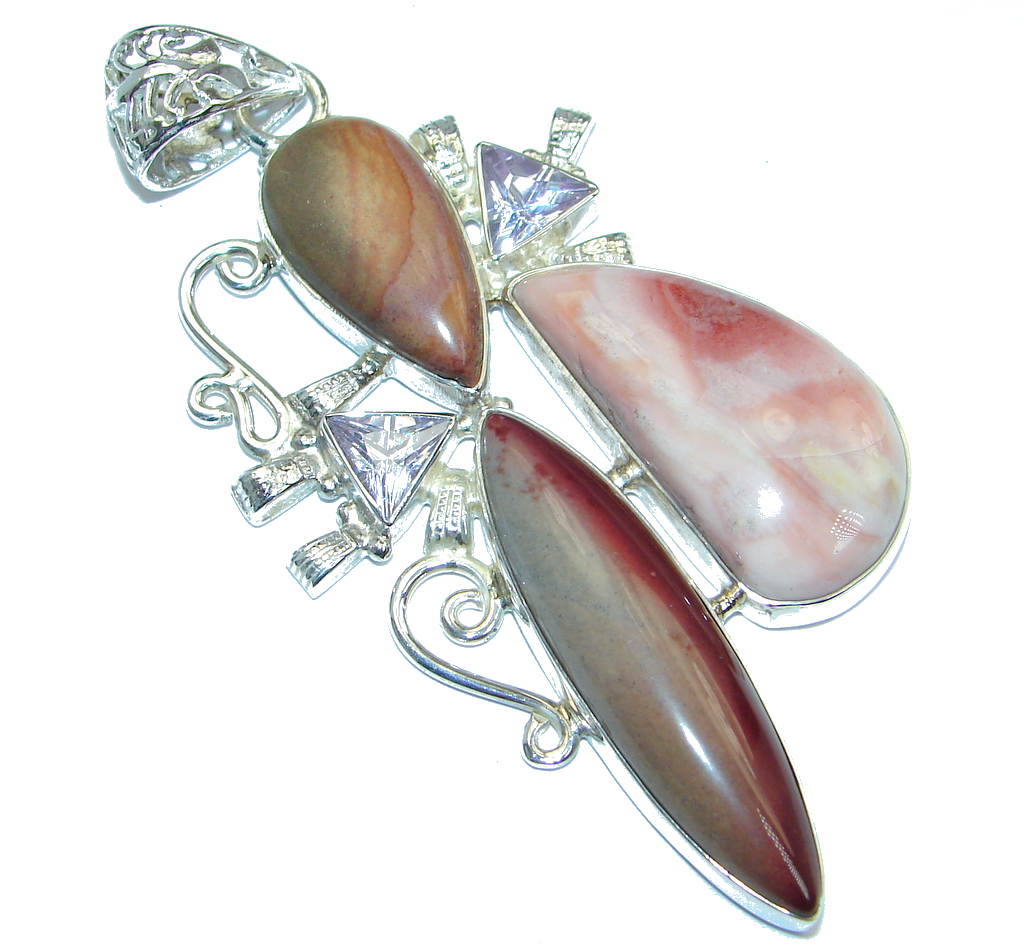 Abstrack Thoughts Jasper Sterling Silver handmade Pendant