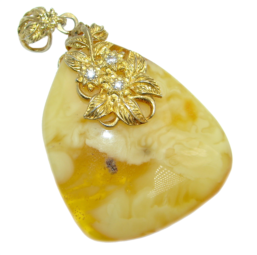 Natural Butterscotch Baltic Amber Sterling Silver handcrafted Pendant