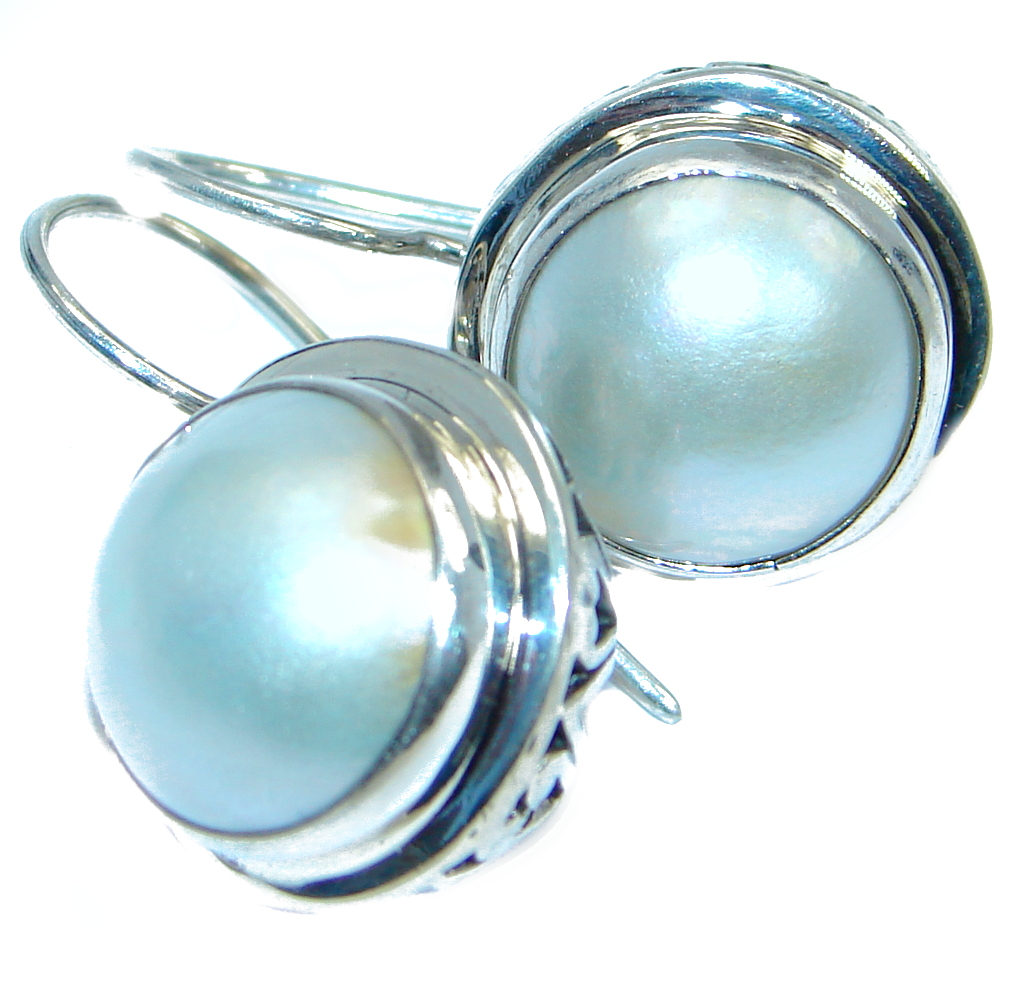 Classic Beauty fresh water Pearl Sterling Silver handmade earrings