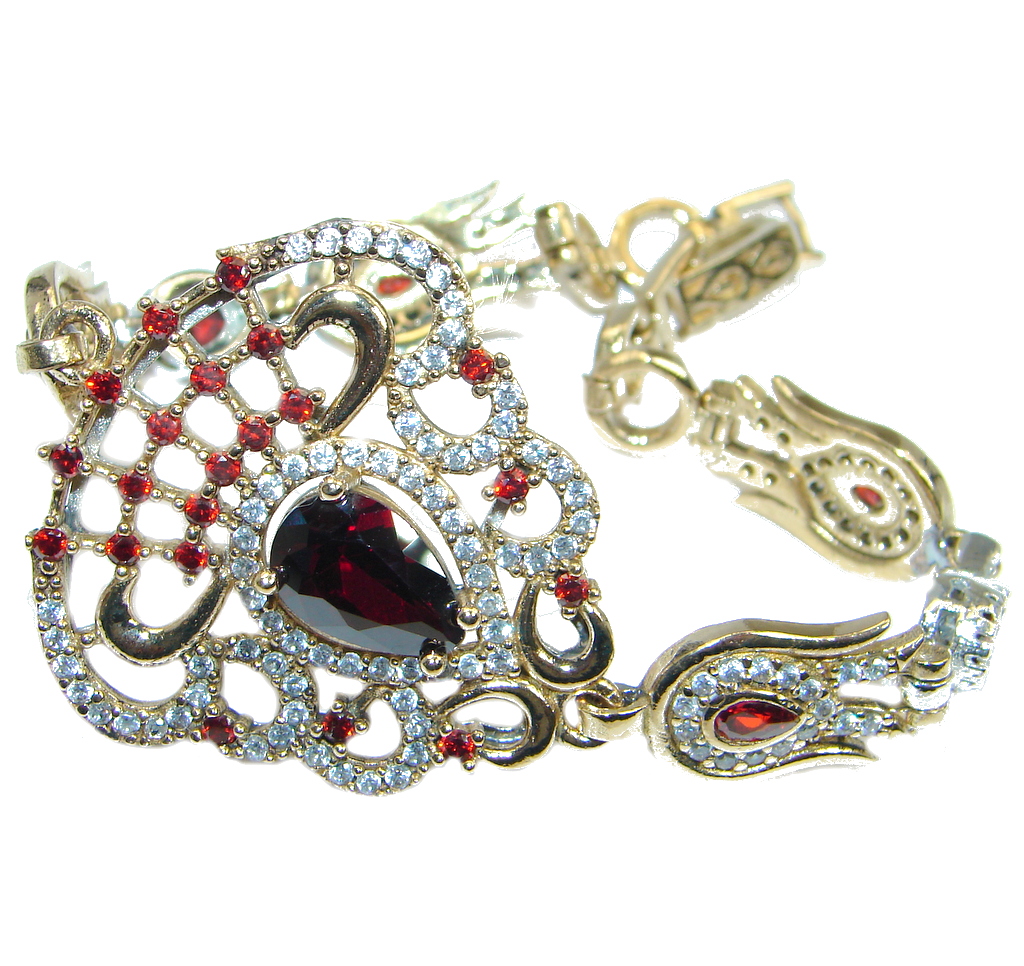 Flawless Passion Red created Ruby Sterling Silver Bracelet