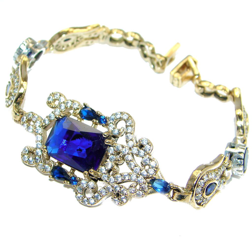 Special Item created Sapphire 925 Sterling Silver Bracelet
