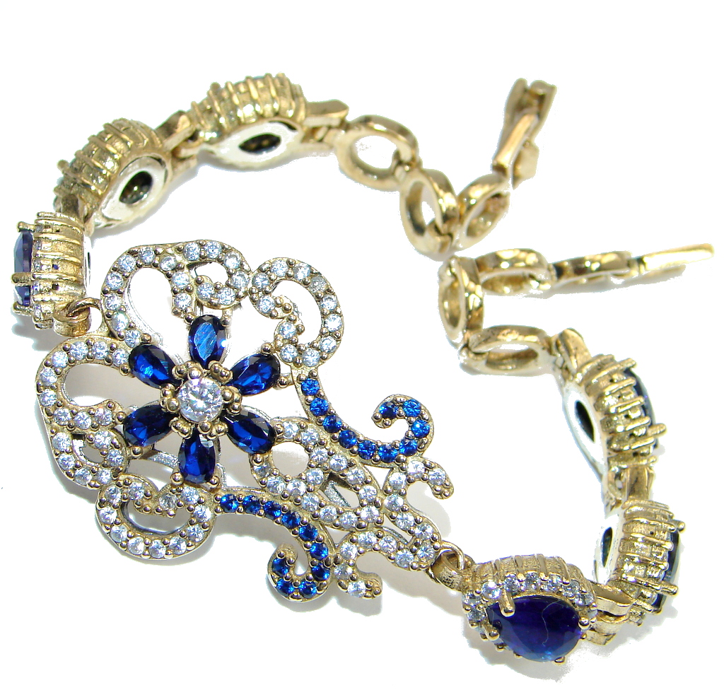Special Item created Sapphire 925 Sterling Silver Bracelet