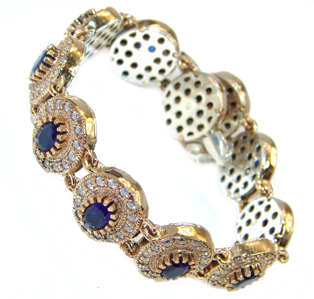 Special Item created Sapphire 925 Sterling Silver Bracelet