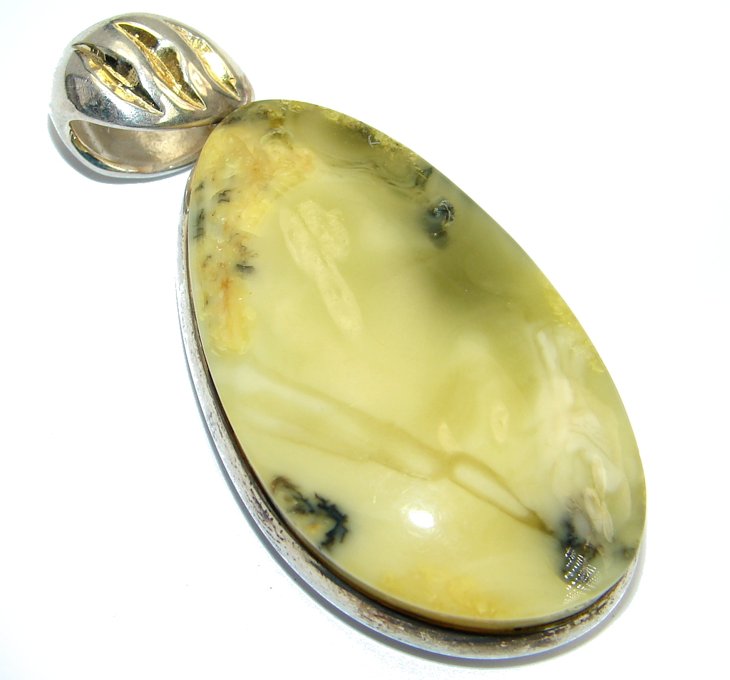 Natural Baltic Amber Two Tones Sterling Silver handcrafted Pendant