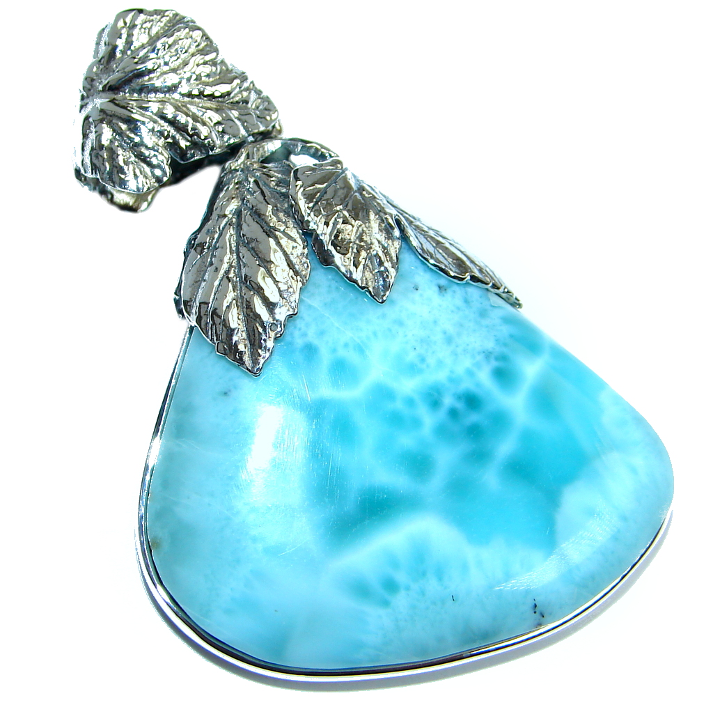 Sublime Design Authentic Beauty Larimar Sterling Silver handmade Pendant