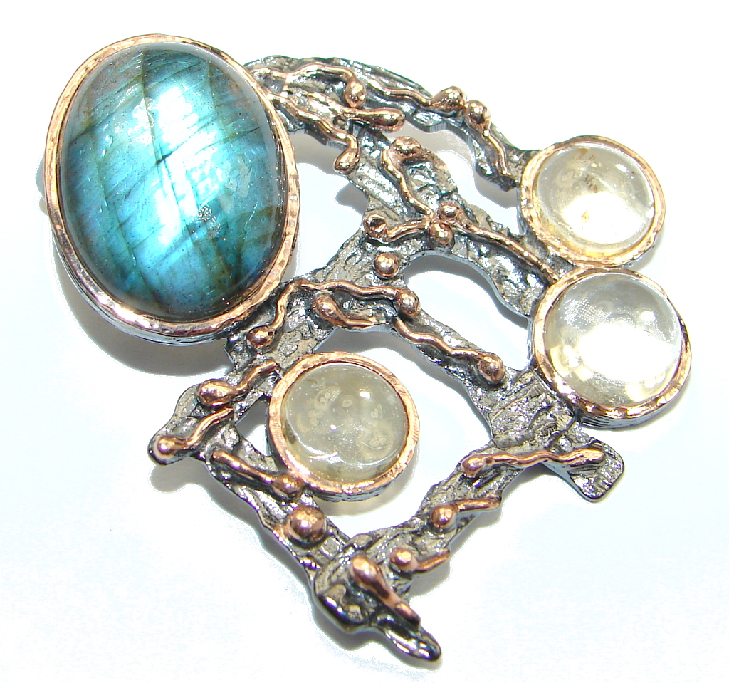 Enchanted Forest Highest quality Blue Labradorite Sterling Silver handmade Pendant