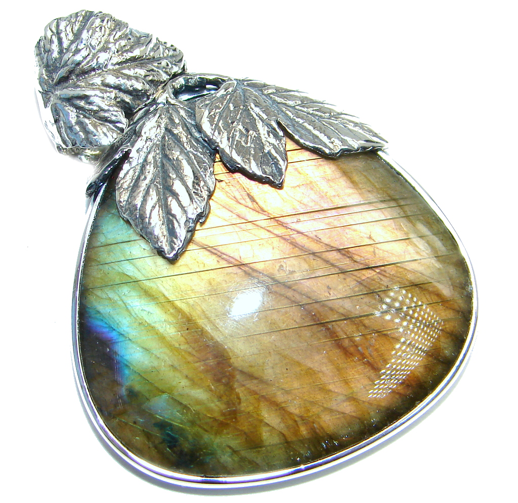 Highest quality genuine Blue Labradorite Sterling Silver handmade Pendant