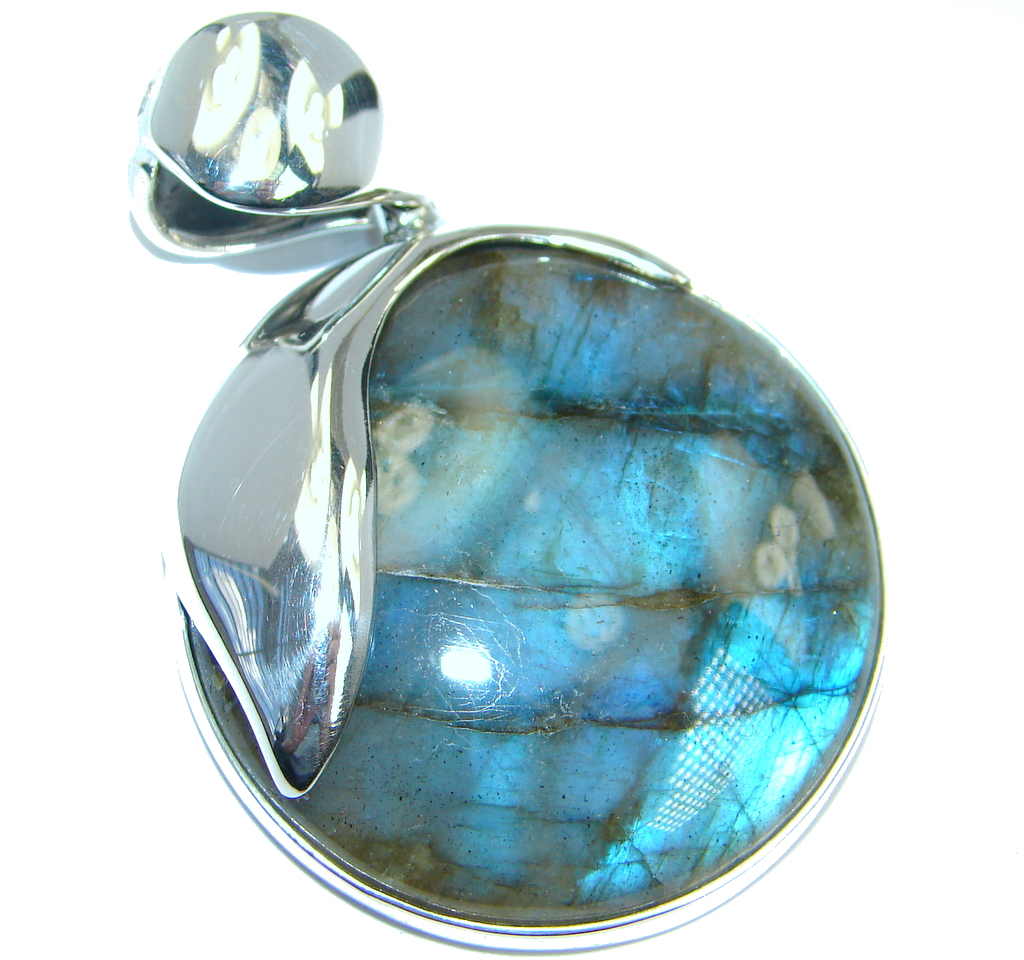 Highest quality genuine Blue Labradorite Sterling Silver handmade Pendant