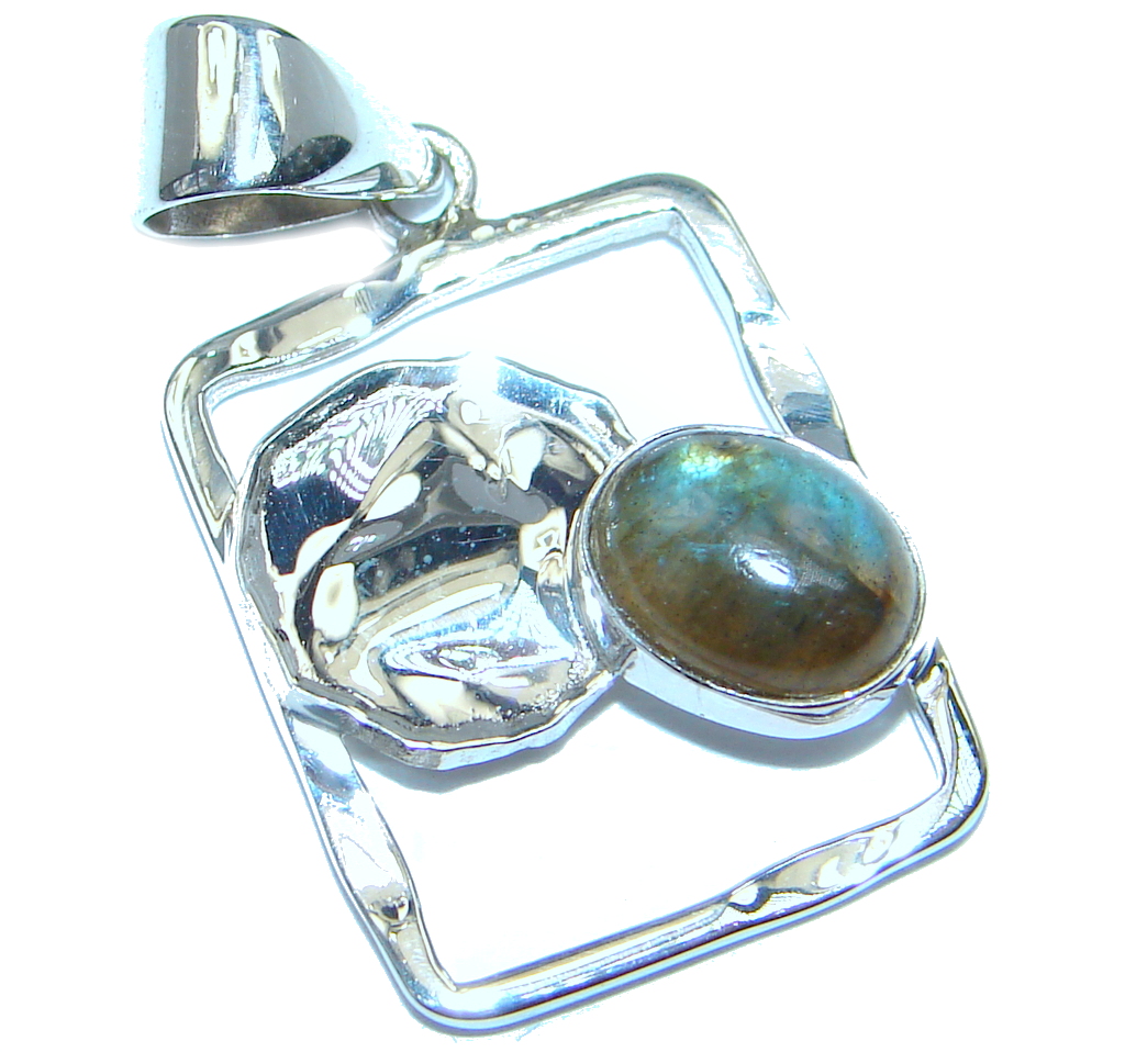 genuine Blue Labradorite Sterling Silver handmade Pendant
