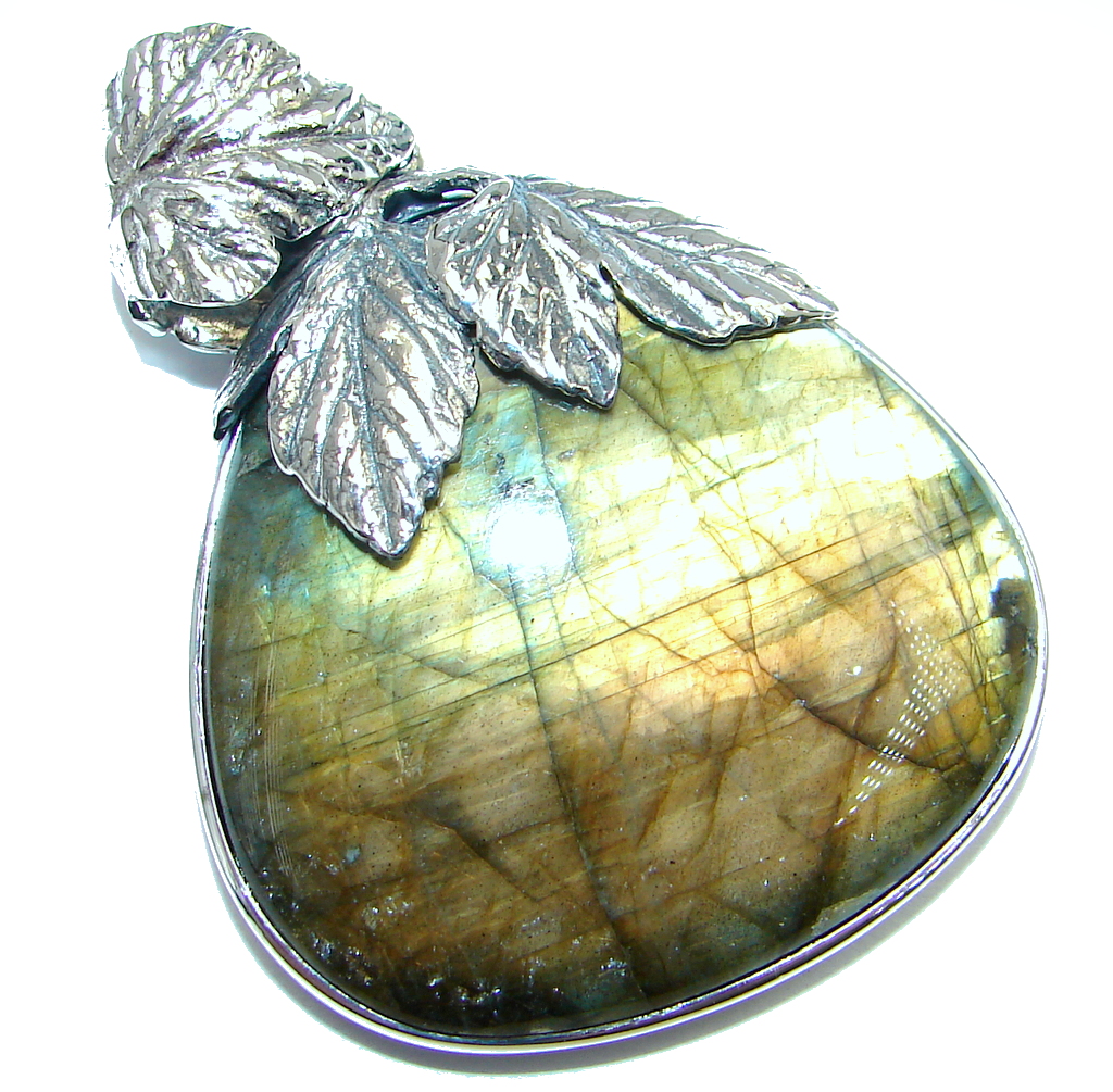 Highest quality genuine Blue Labradorite Sterling Silver handmade Pendant