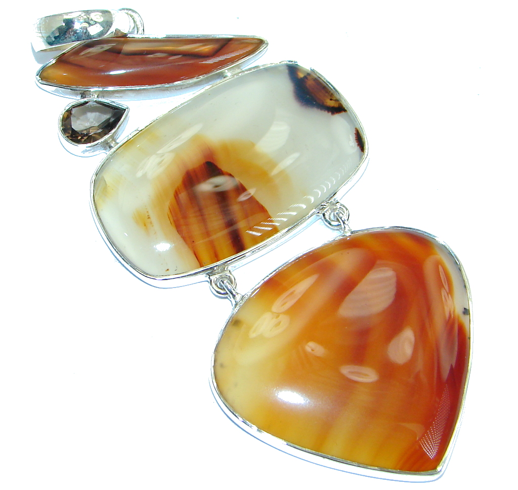 Jumbo Best quality Montana Agate Sterling Silver handcrafted Pendant