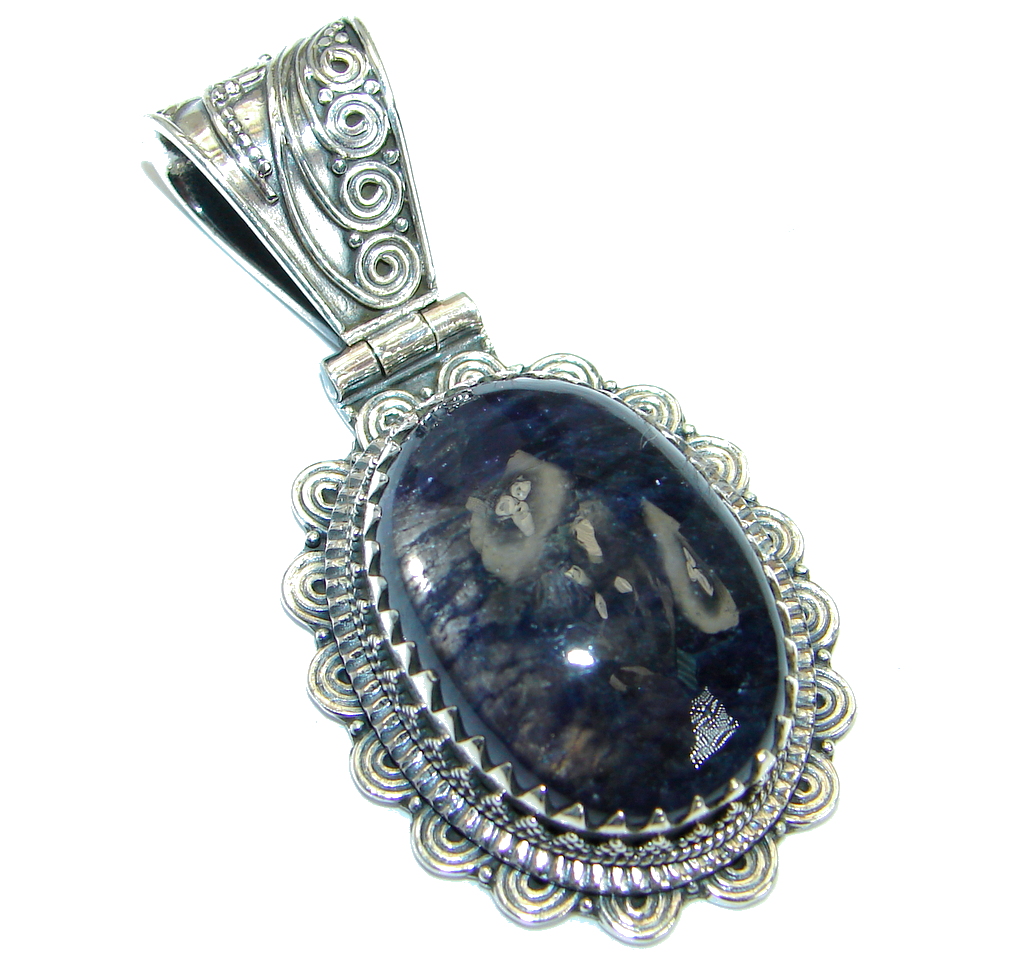 Bold Highest quality genuine Fire Labradorite .925 Sterling Silver handmade Pendant