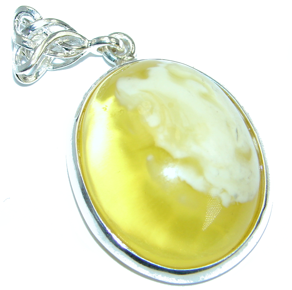 Great Design natural Butterscotch Baltic Amber Sterling Silver handmade Pendant