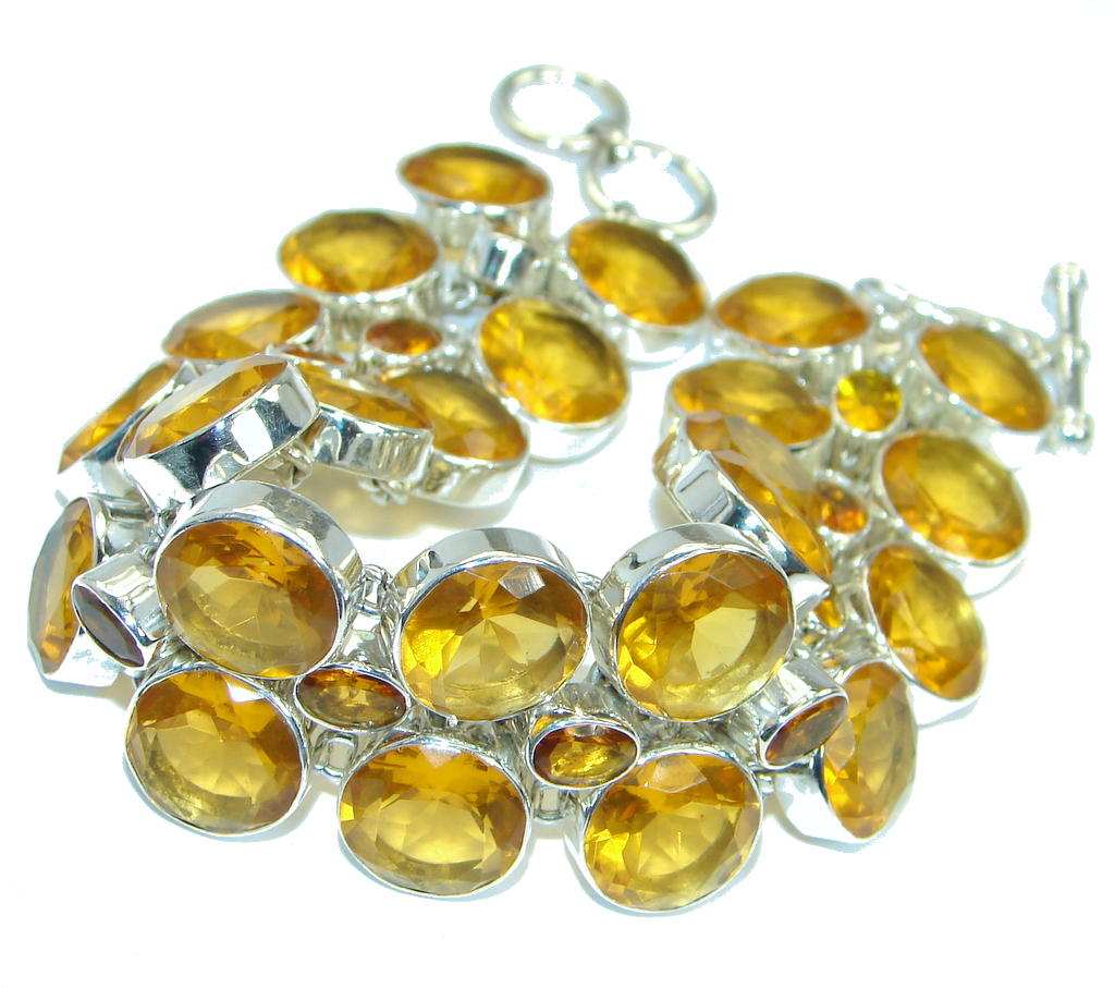 Sunny Day created Citrine .925 Sterling Silver handmade Bracelet