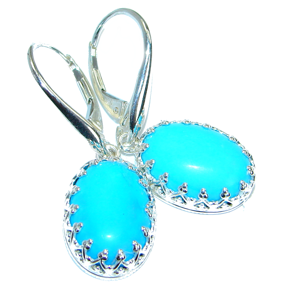 Genuine Sleeping Beauty Turquoise .925 Sterling Silver handcrafted Earrings