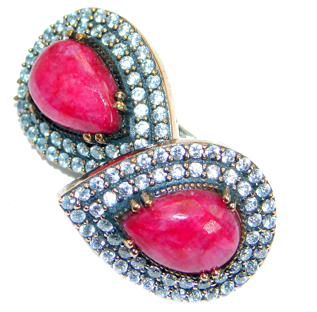 Juice created Ruby Sterling Silver handmade stud earrings