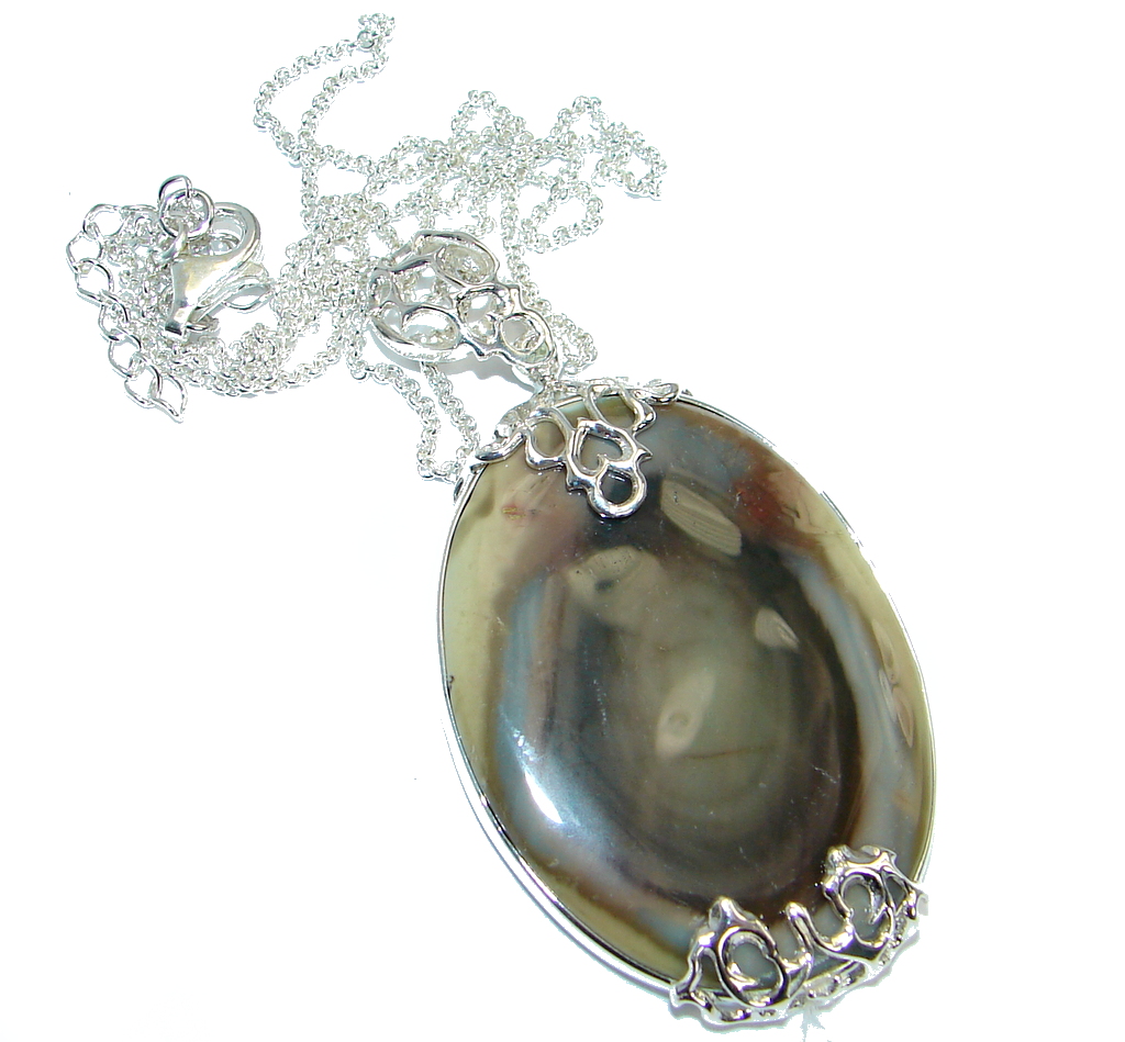 One of the kind Design AAA + Imperial Jasper Sterling Silver handmade necklace