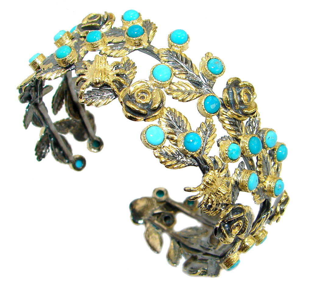Free Spirit Genuine Sleeping Beauty Turquoise .925 Sterling Silver handmade Bracelet