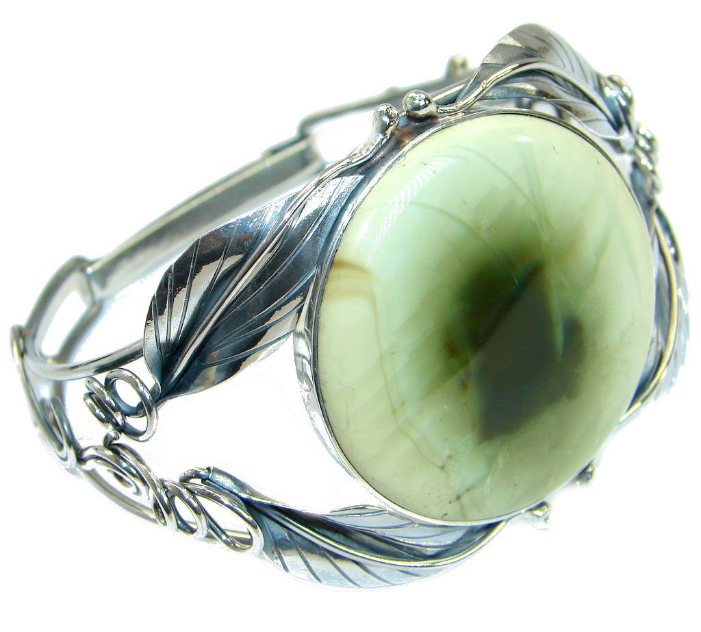 Bohemian Style Excellent quality Imperial Jasper .925 Sterling Silver Bracelet / Cuff