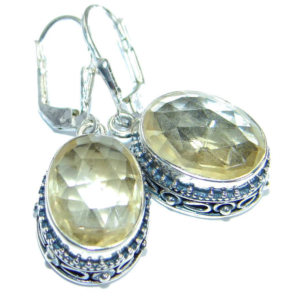 Authentic Citrine .925 Sterling Silver handmade earrings
