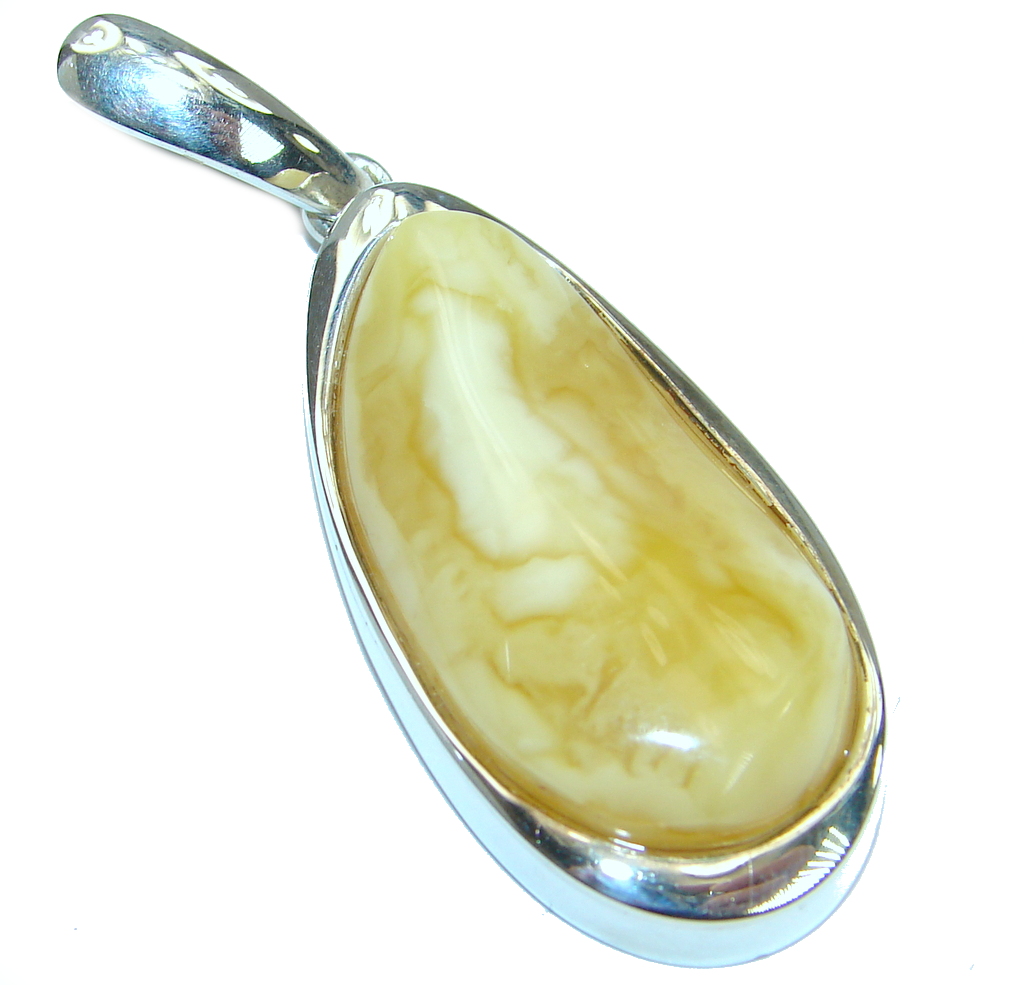 Natural Butterscotch Baltic Amber .925 Sterling Silver handmade Pendant