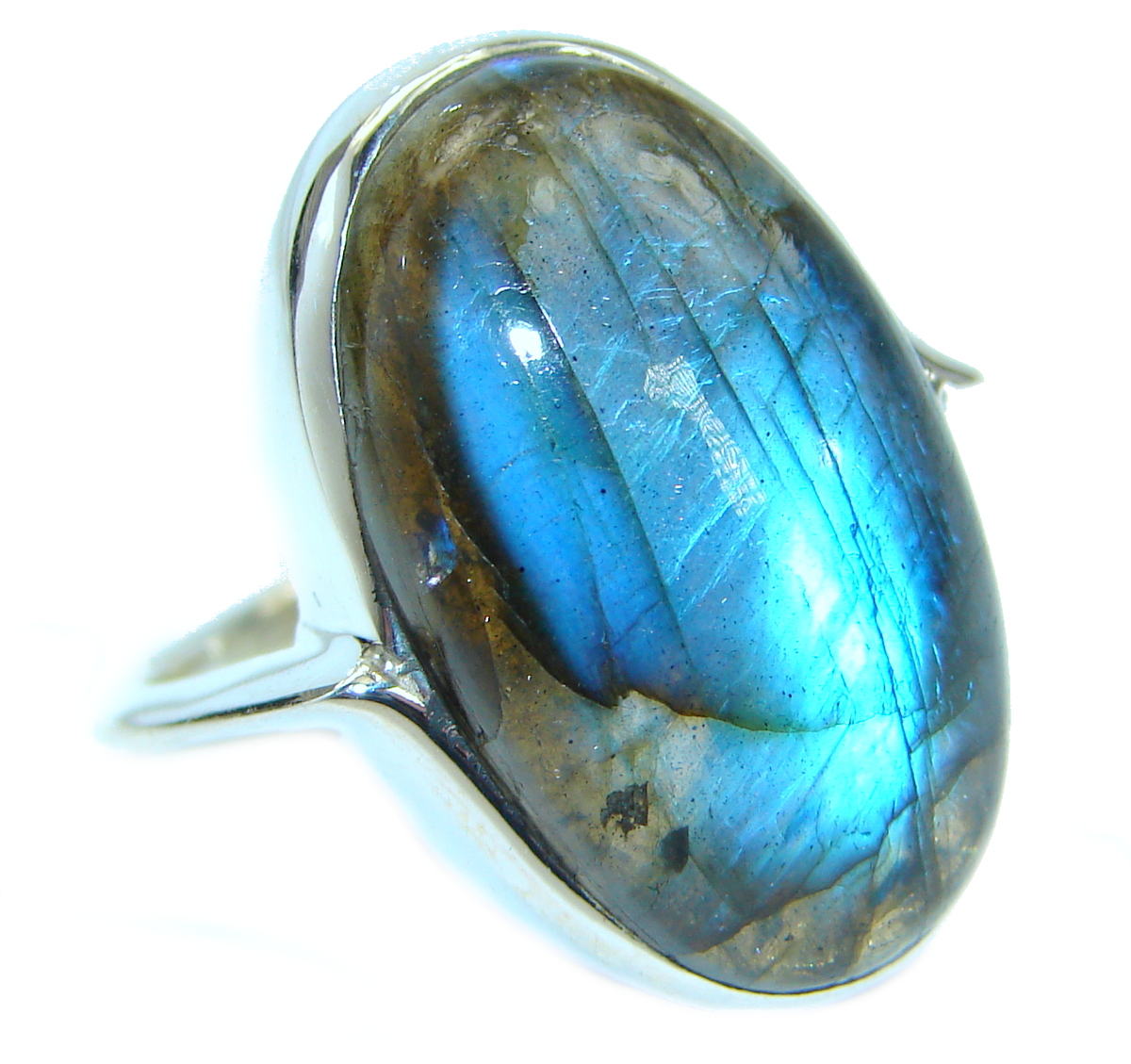 Silky Labradorite .925 Sterling Silver handmade Ring s. 9