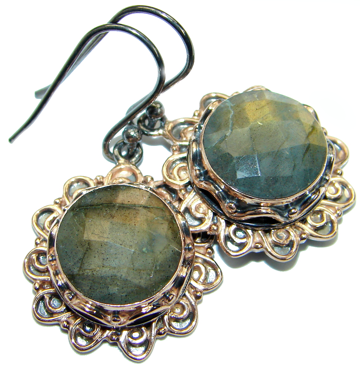 Genuine Silky Labradorite .925 Sterling Silver handmade earrings