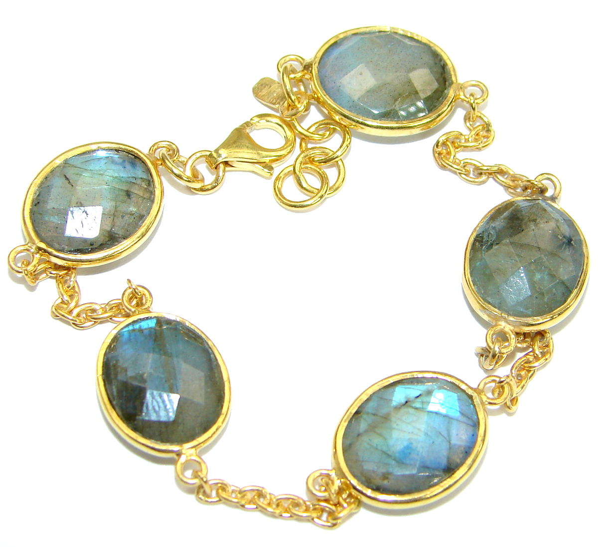 The Highest Quality Fire Labradorite .925 Sterling Silver handcrafted Bracelet