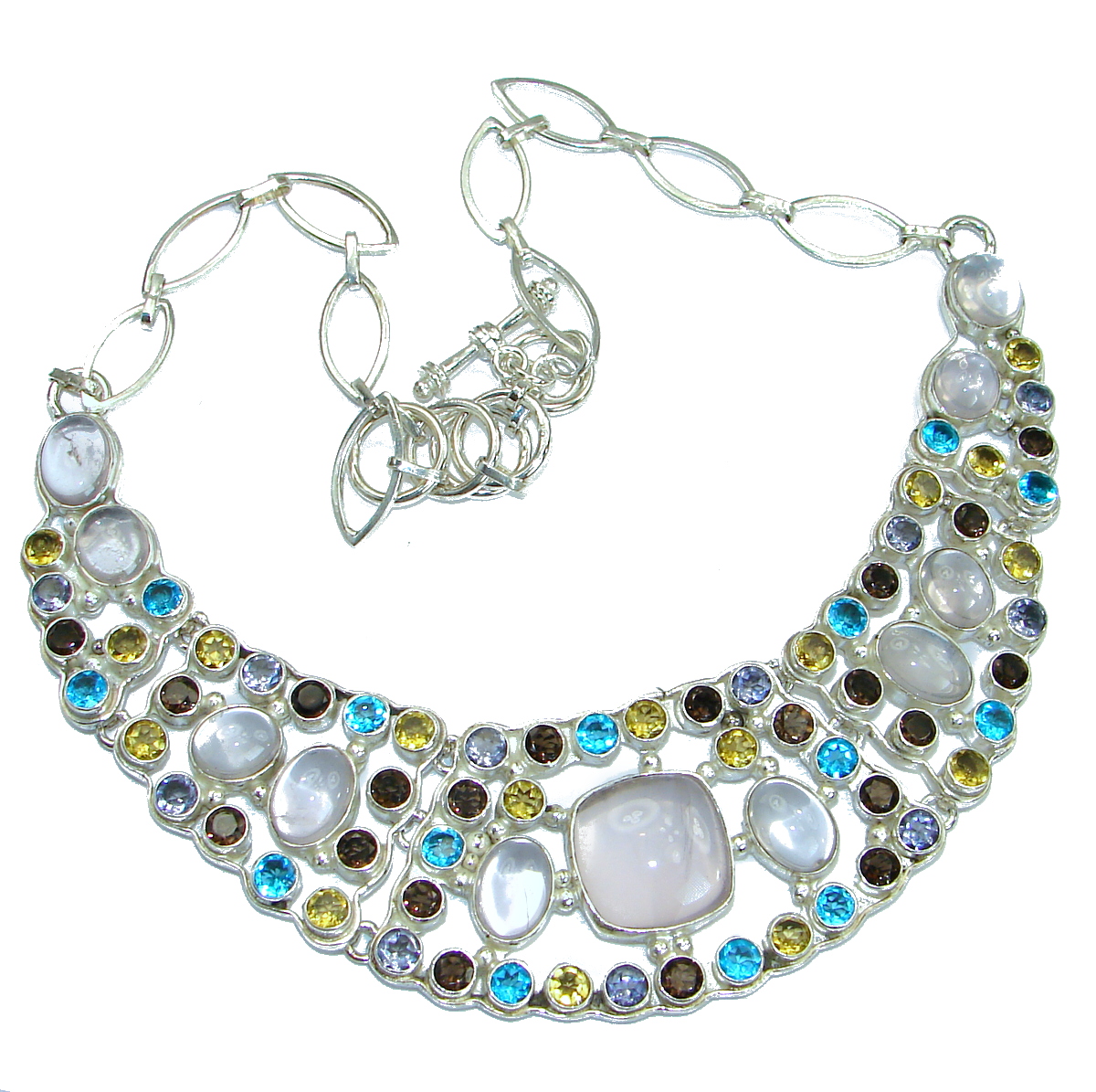 Genuine Argentinian Rose Quartz . 925 Sterling Silver handcrafted necklace