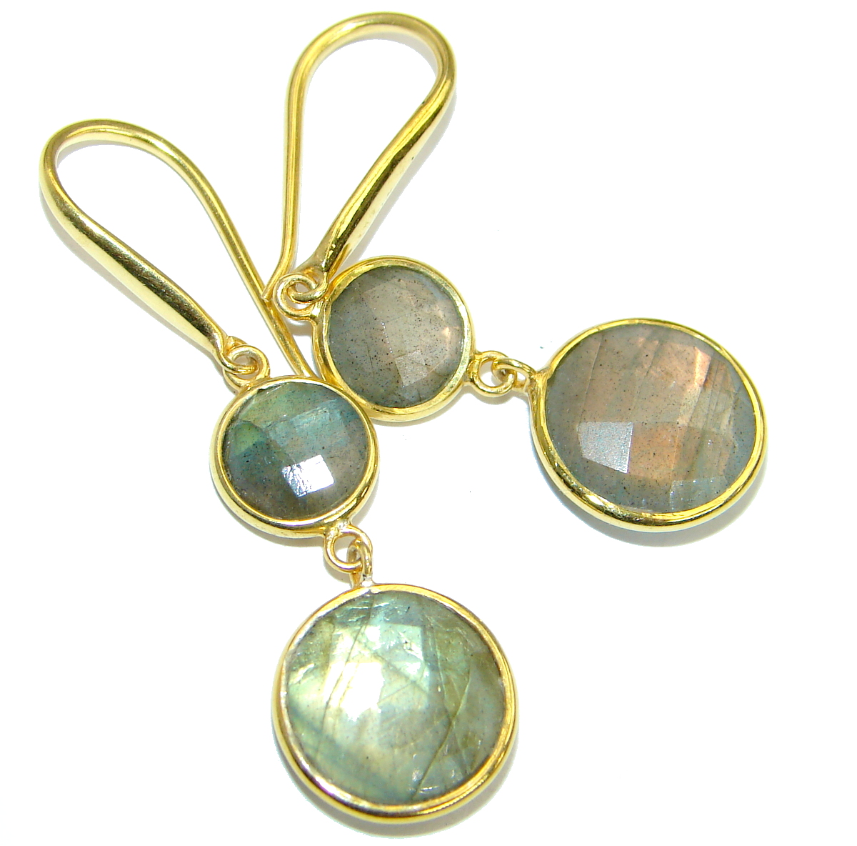 Perfect genuine Labradorite .925 Sterling Silver handmade earrings