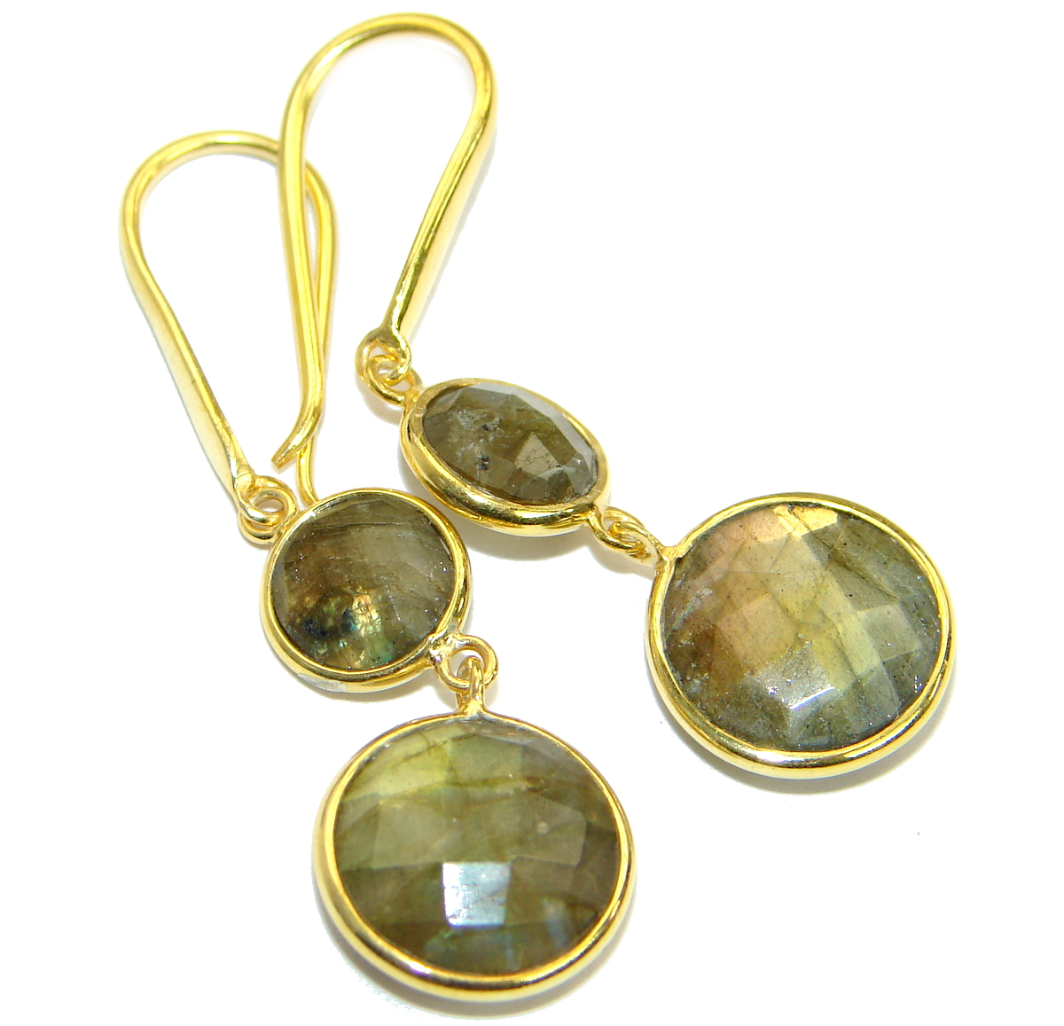 Perfect genuine Labradorite .925 Sterling Silver handmade earrings