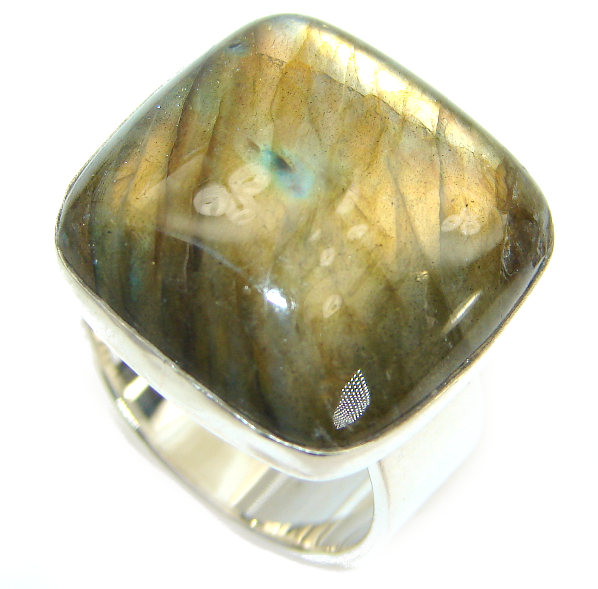 Silky Labradorite .925 Sterling Silver handmade Ring s. 8