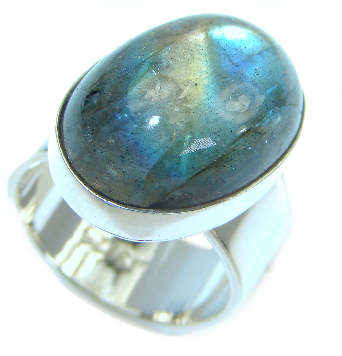 Silky Labradorite .925 Sterling Silver handmade Ring s. 6