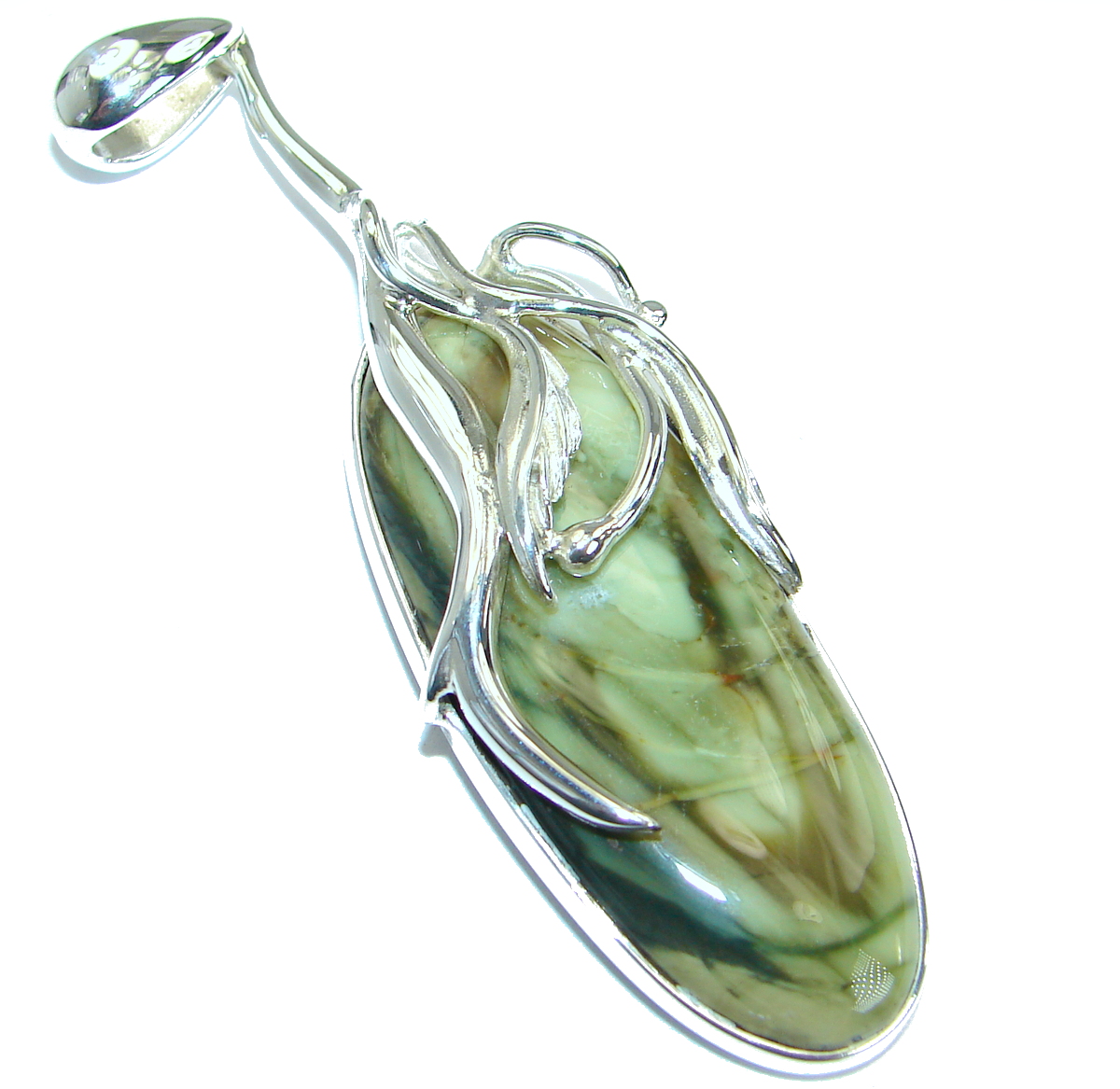 Great quality genuine Imperial Jasper .925 Sterling Silver handmade Pendant